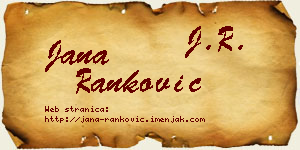 Jana Ranković vizit kartica